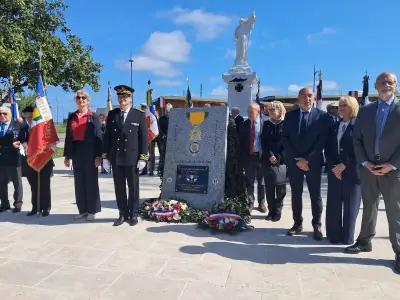 Inauguration d'une stèle pour la Médaille militaire à Narrosse