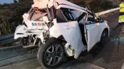 Spectaculaire collision sur l'A9 : une voiture broyée par un fourgon