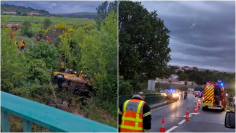Accident spectaculaire à Villeveyrac : une camionnette chute de 10 mètres
