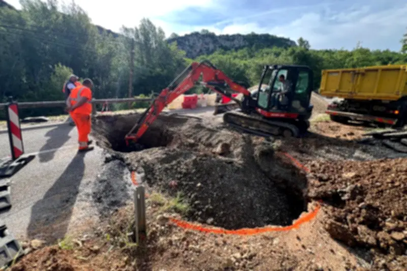 Bauduen : les travaux de la RD 79 effondrée ont débuté