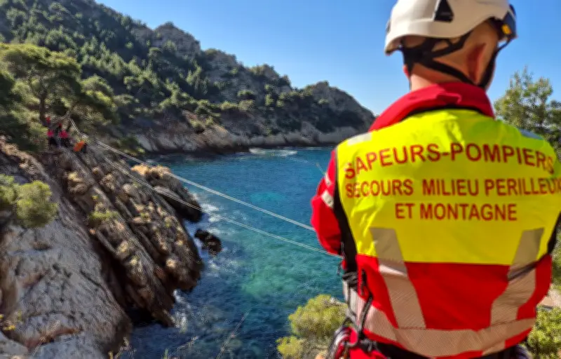 Calanques : les pompiers s'entraînent au secours en falaise
