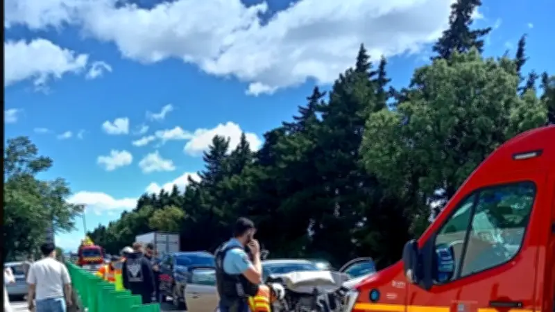 Carambolage en série sur la RN 100 : deux blessés entre Nîmes et Avignon