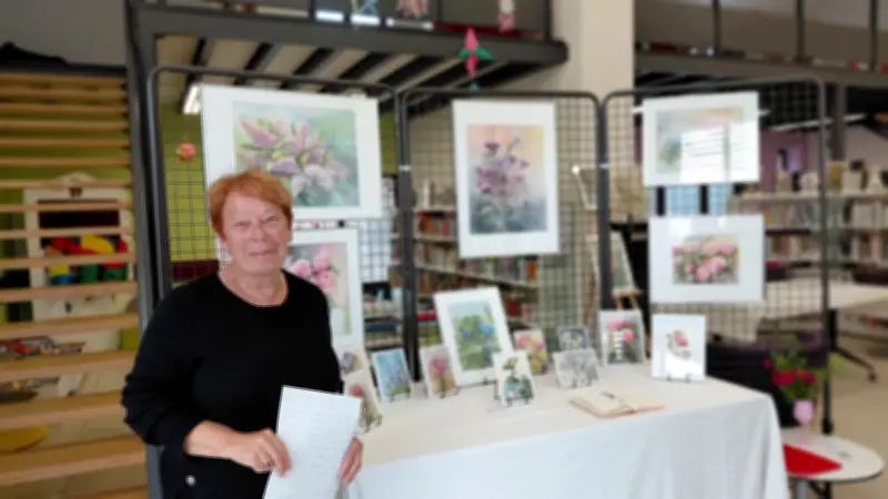 Claudine Hagège expose ses aquarelles à la médiathèque de Puissalicon