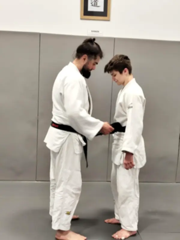 Dan Druineau, 15 ans, obtient sa ceinture noire de judo à La Coquille