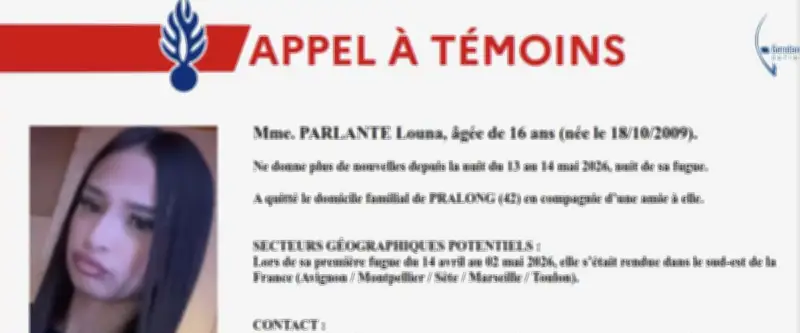 Disparition inquiétante de Louna, 16 ans, dans la Loire