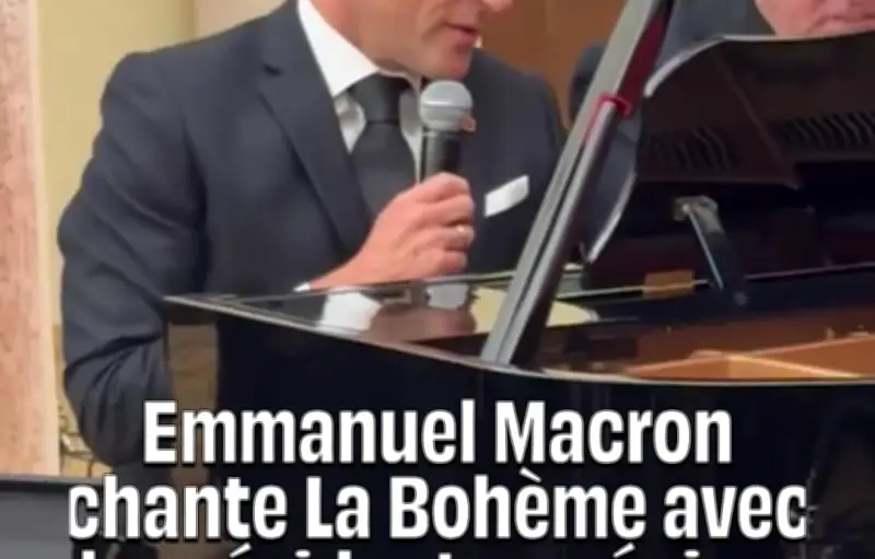 Emmanuel Macron chante La Bohème avec les dirigeants arméniens