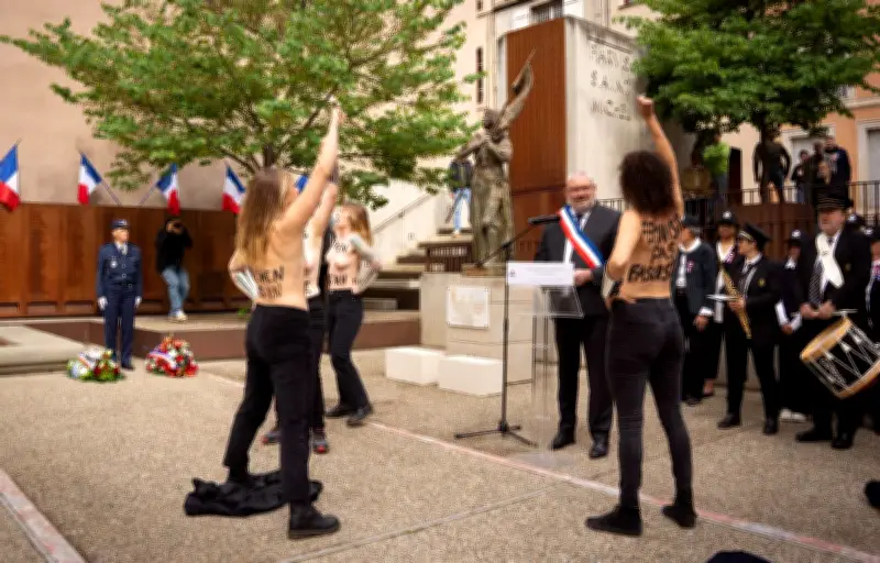 Femen perturbent une cérémonie RN en l'honneur de Jeanne d'Arc à Carcassonne