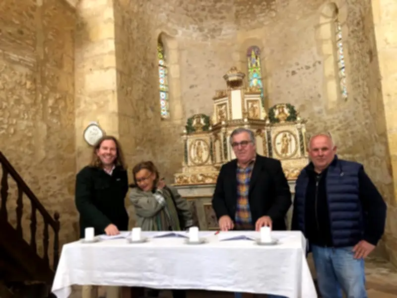 Inauguration de la restauration du retable de l'église à Saint-Félix-de-Reilhac-et-Mortemart