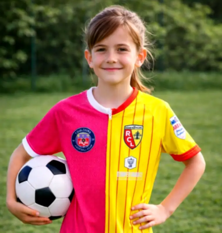 Maillot partagé de Patrice Pruvot porté par les enfants en finale de la Coupe de France