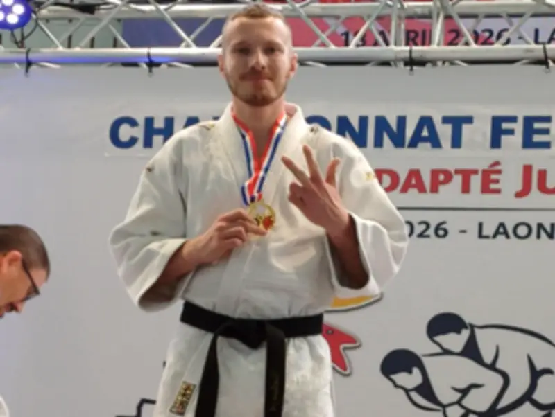 Nathan Aboud double champion de France de para-judo adapté