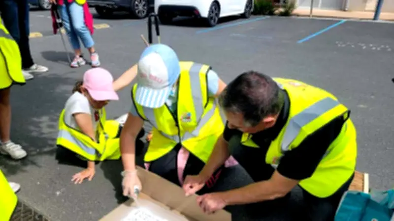 Opération écologique devant l'école à Bassan : nettoyage et sensibilisation