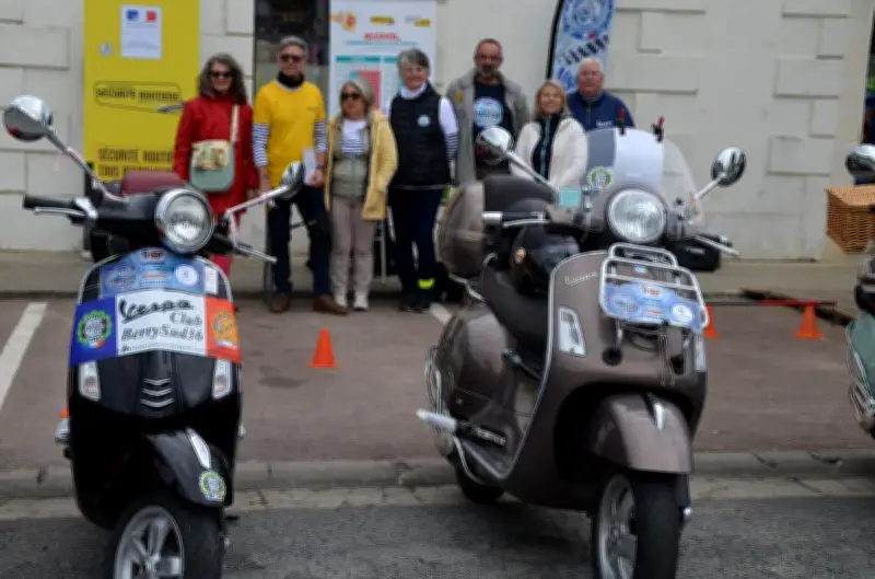 Premier rallye Vespa à Jonzac : 30 participants sur 120 km