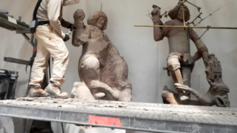 Statue de saint Michel de 2,5 tonnes prête pour la collégiale