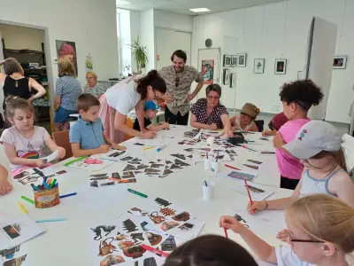 Atelier créatif avec Thibault Messac à la bibliothèque de Saint-Sauveur