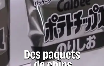 Calbee abandonne ses emballages colorés pour du noir et blanc à cause de l'Iran