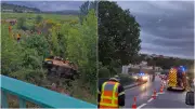 Accident spectaculaire à Villeveyrac : une camionnette chute de 10 mètres