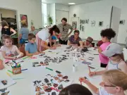 Atelier créatif avec Thibault Messac à la bibliothèque de Saint-Sauveur