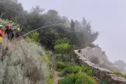 Entraînement des pompiers spécialisés contre les feux de forêt à Menton