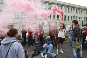 Manifestation des lycéens à Ribérac contre les suppressions de classes