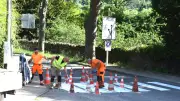 Rénovation de la peinture routière sur la D906 à Génolhac