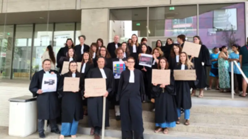 Béziers : les avocats manifestent contre la loi Sure et une vidéo du ministère