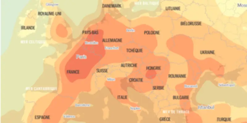 Canicule en Europe : visualisez l'évolution de la vague de chaleur avec notre carte