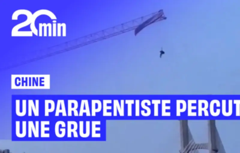 Chine : un parapentiste suspendu des heures à une grue