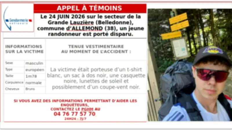 Disparition inquiétante de Lucas, 19 ans, en randonnée dans le massif de Belledonne