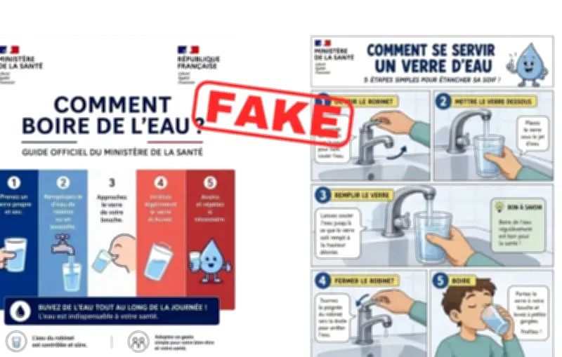 Fausses affiches gouvernementales sur l'eau : attention à la désinformation