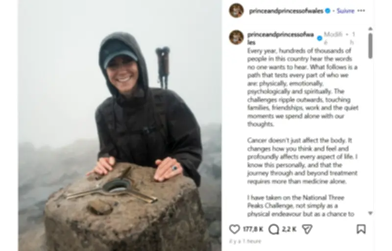 Kate Middleton gravit les trois plus hauts sommets du Royaume-Uni en 24 heures