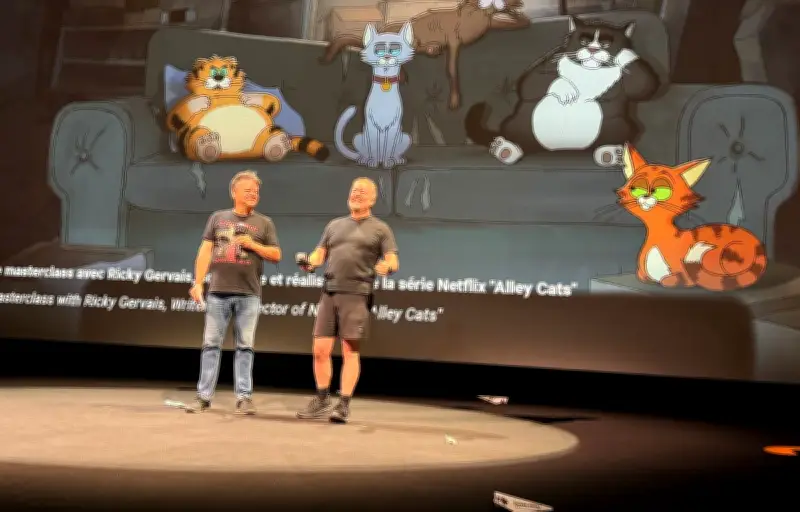 Ricky Gervais présente sa série animée "Alley Cats" sur Netflix