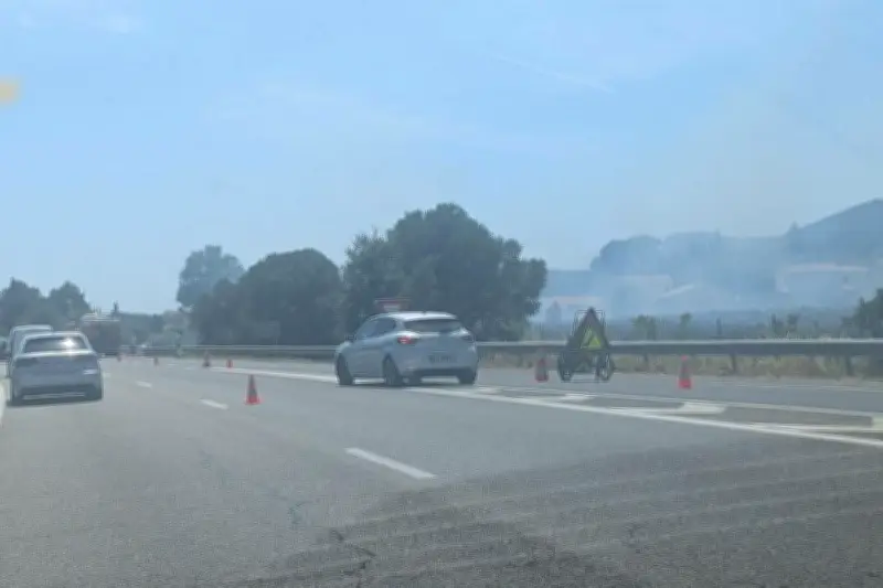 Un camion en feu sur l'A57 déclenche un incendie de végétation à Cuers