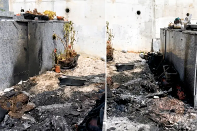 Vallauris : une voiture en flammes dévale une pente et endommage des tombes
