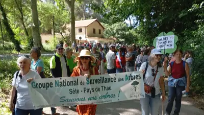 150 personnes manifestent contre les forages de la Ligne nouvelle à Issanka