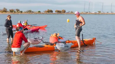 Cindy Le Falher traverse le Gard en nage libre avec un lycéen handicapé