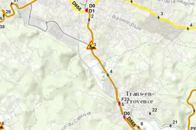 Travaux nocturnes sur la RD1555 entre Draguignan et Trans-en-Provence