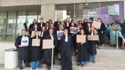 Béziers : les avocats manifestent contre la loi Sure et une vidéo du ministère