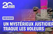 Mexique : un justicier masqué ligote des voleurs à des poteaux