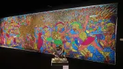 Robert Combas expose sa fresque monumentale sur la guerre de Troie au Pont du Gard