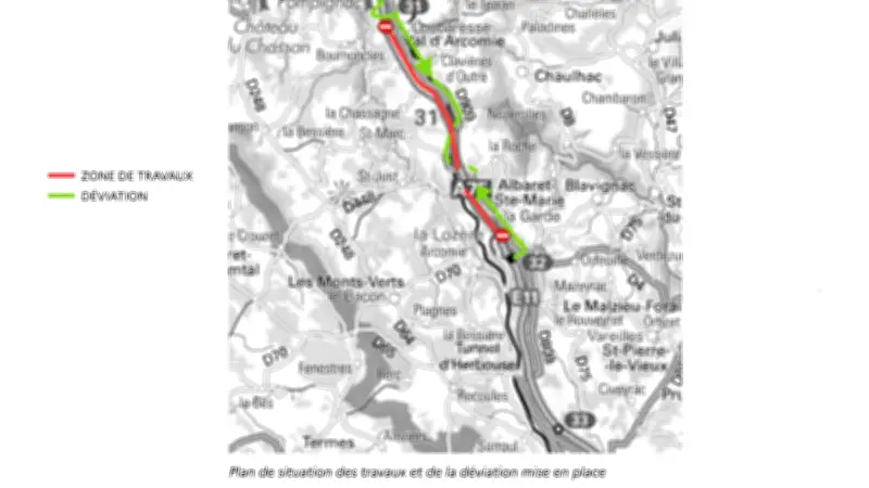 Autoroute A75 fermée le 9 juillet 2026 pour dépose de ligne haute tension