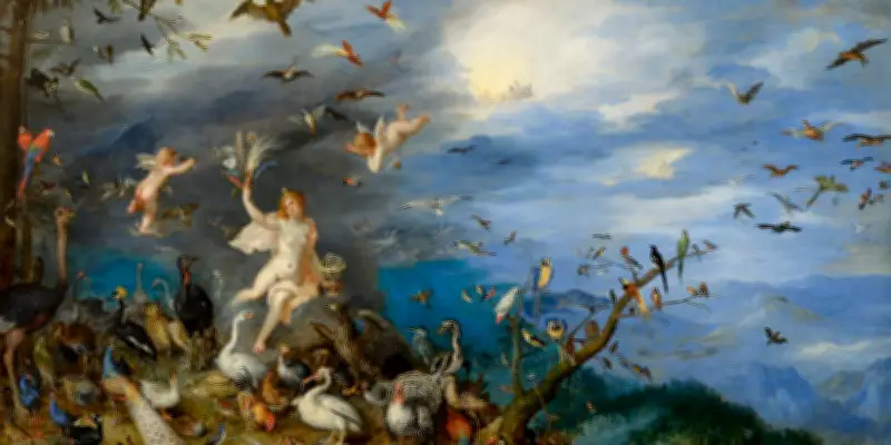 Jan Brueghel l'Ancien dépeint une chauve-souris dévorant un oiseau en 1620