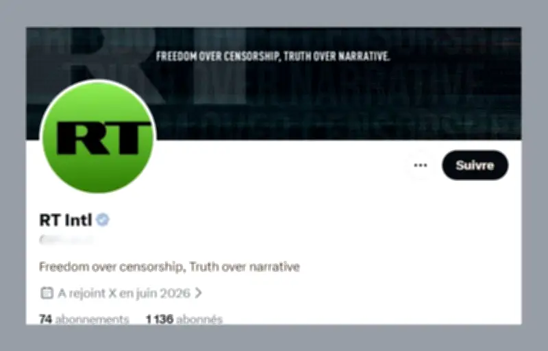 Un compte suspect lié à RT refait surface sur X malgré l'interdiction européenne