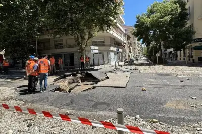 Rupture de canalisation à Nice : un trou énorme et une rue inondée