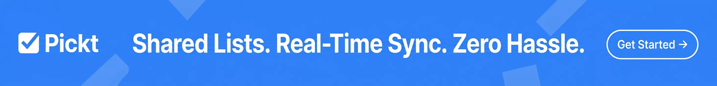 Bannière in-feed Pickt — app de listes de courses collaboratives pour Telegram